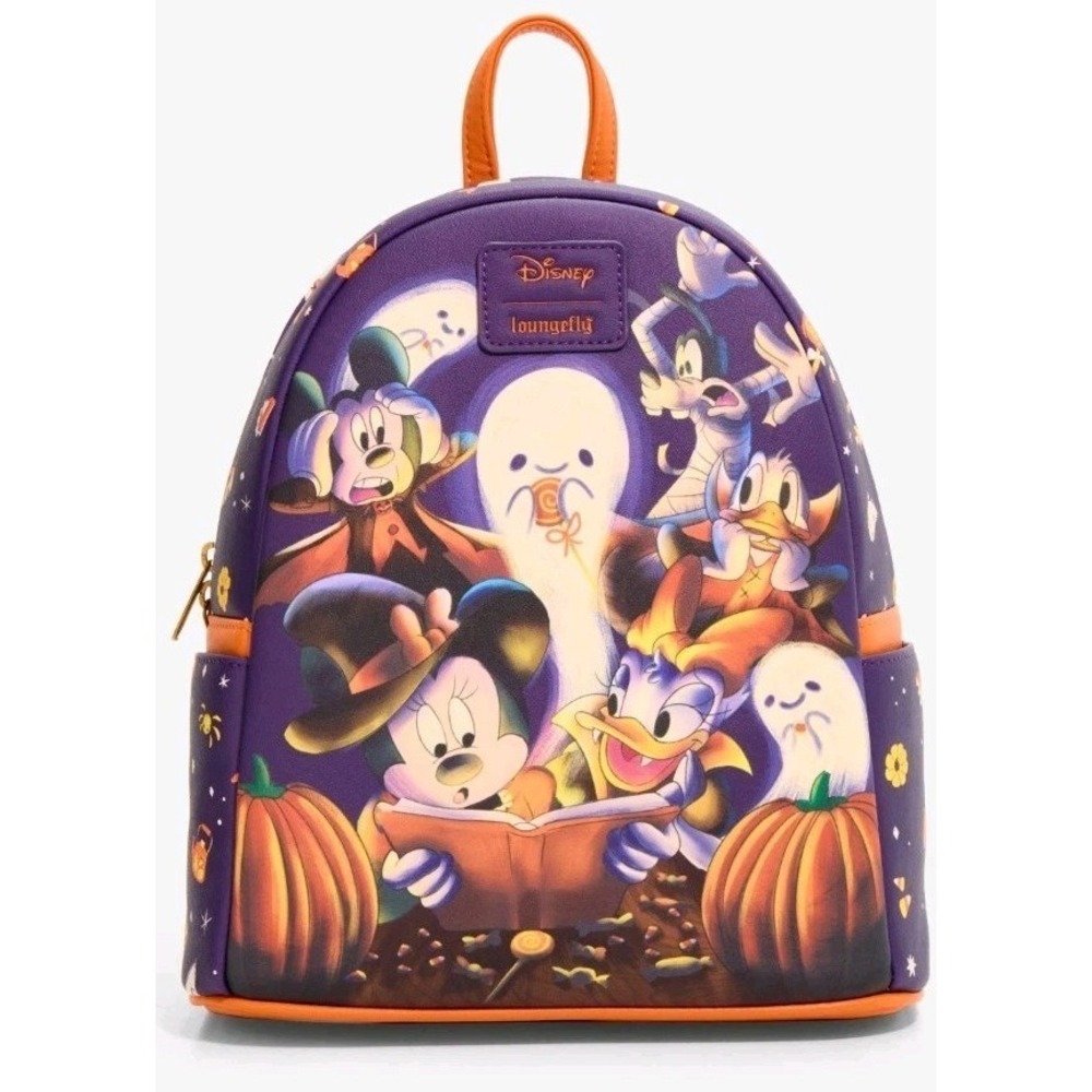 NEW Loungefly Disney Mickey Minnie & Friends Halloween Ghost Story Mini Backpack